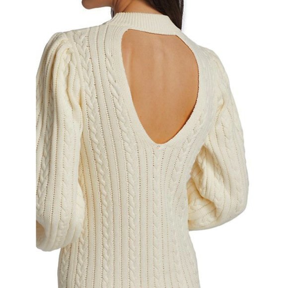 Cotton Sweater Dress Cable-knit Open Back Dress - NWT Size L {Fit is like siz M) - Picture 8 of 15
